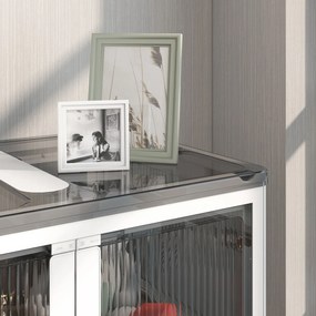 HOMCOM Pojemnik na przechowywanie 69L z kółkami Składana biała skrzynia z dostępem z 5 stron | Aosom PL