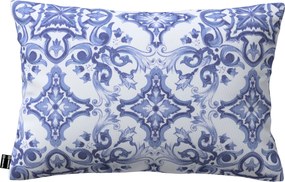 Poszewka Kinga na poduszkę prostokątną kolor niebieski tkanina wzorzysta