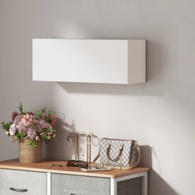 HOMCOM Szafka łazienkowa wisząca z unoszonymi drzwiami, siłownik gazowy, półka 80 x 25 x 30 cm biały