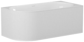 Wanna narożna ryflowana - 240 l - 170 x 80 x 60 cm - Biały mat - Akryl - Prawostronna - BARBORI