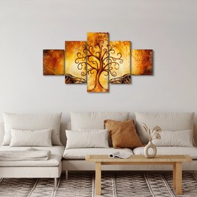 Naturalny abstrakcyjny obraz drzewa (125x70 cm)
