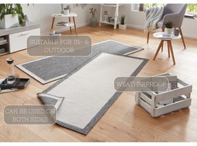 Jasnoszary chodnik dwustronny odpowiedni na zewnątrz NORTHRUGS Panama, 80x250 cm