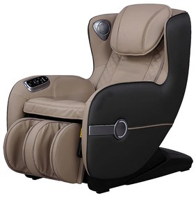 Fotel masujący KASOU z ekoskóry z diodami LED - System zerowej grawitacji - Opcja bluetooth - Kolor beżowy