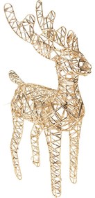 Świąteczny renifer świecący Champagne, 37 x 24 cm, 30 diod mikro LED, na baterie, 24 cm