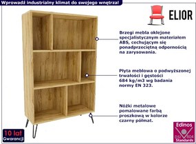 Industrialny regał na zabawki dąb craft P2-M66
