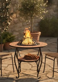 Okrągłe palenisko ogrodowe w kolorze terakoty H5-M68