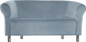 Sofa Milo tkanina Welur : Kolor nogi - Chrom, Kolor tkaniny - VELVET - BL06, Typ tkaniny - Velvet, Wysokość nogi - 15 cm