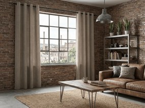 Zasłona TAVIO 140x250 cm, jasnobeżowa Zawieszanie: Metalowe pierścienie