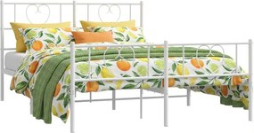 Białe metalowe łóżko małżeńskie 140x200 cm W0-N28