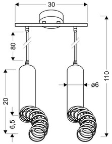 Biała podwójna lampa wisząca - D243 S9-F54