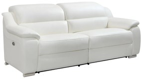 Kanapa 3-osobowa skórzana z elektrycznie regulowaną funkcją relax ARENA II - Kość słoniowa