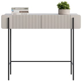 Toaletka Malmi 100 cm z szufladami - kaszmir / crema bianca / czarne nóżki
