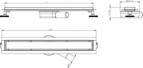 Mexen Flat 360° M33 odpływ liniowy obrotowy 90 cm, inox - 1033090-40