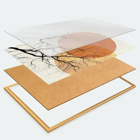 Plakat Połączeni w chmurach 21x30 cm z ramą złotą z marginesem ARTGEIST B