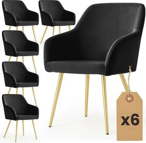 Zestaw 6 czarnych krzeseł w stylu glamour S0-B87
