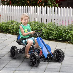HOMCOM Elektryczny gokart dla dzieci 3-5 km/h, 2-stopniowa regulacja prędkości, pas bezpieczeństwa, koła EVA, dla 3-8 lat | Aosom PL