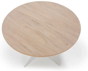 Okrągły stół z blatem w dekorze dębu ø 120 cm Ther – Marckeric
