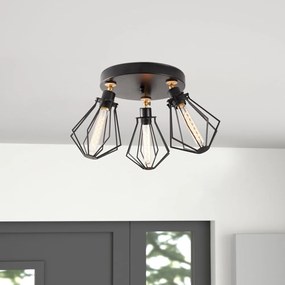 Lampa sufitowa w czarno-złotym kolorze z metalowym kloszem ø 18 cm Oylat – Opviq lights