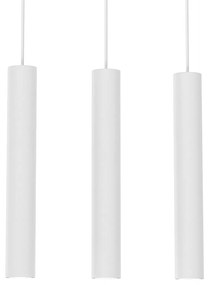 Lampa wisząca HUDSON WHITE 3xGU10, biała, potrójna, tuba, na listwie