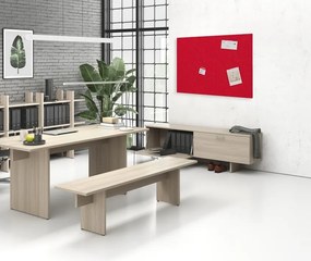 Panel akustyczny ścienny 120 x 80 cm, zaokrąglone rogi, czerwony