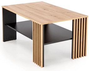 Ława z półką 110x65x52 cm dąb artisan/czarny FEMINA