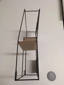 PROMOCJA Półka ścienna z ramkami na zdjęcia KIVORA 40x30 cm, czarna II jakość