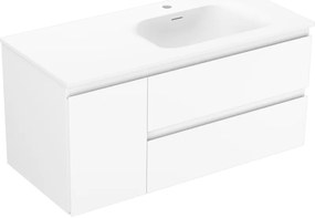 Mexen Orio szafka łazienkowa 100 cm z umywalką Vela prawą, 2S, 1D, biała mat - 91A13-10047-3-BBFFFF01-W23P01