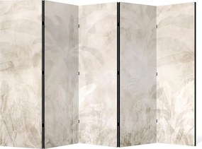 Parawan pokojowy 5-częściowy 225x172 Dwustronny dekoracyjny minimalistyczny boho Beżowy Biała Dżungla