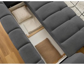 Ciemnoszara rozkładana/ze schowkiem sofa 251 cm Fuji – Bobochic Paris