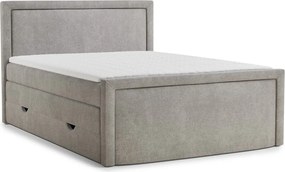 Szarobeżowe łóżko kontynentalne ze schowkiem 180x200 cm Fresco – Maison de Rêve