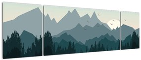 Obraz - Góry oczami grafika (170x50 cm)