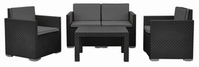 Zestaw ogrodowy Rattan, 4 szt., antracytowy