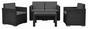 Zestaw ogrodowy Rattan, 4 szt., antracytowy