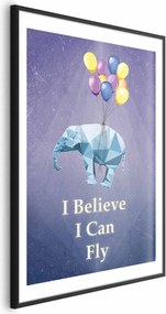 Plakat Latający słoń 60x90 cm z ramą czarną z marginesem ARTGEIST B