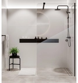 Ścianka prysznicowa WALK IN FIX przezroczysta 8 mm MOLIS NATURE clear Round MASSI I Różne rozmiary : Kolor profili kabiny - złoty, Szerokość ścianki - 70 cm, Typ montażu - WALK in FIX (Do ściany)