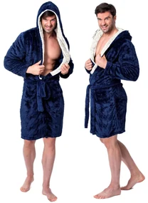 Szlafrok męski Jordan Navy Ecru M