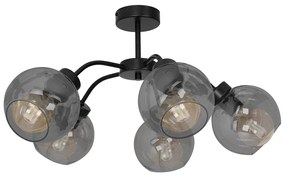 Lampa sufitowa, 5 kloszy kule SOFIA SMOKED 5xE27