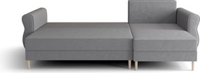 PROMOCJA Rozkładana narożna sofa dwustronna do L SILVIANO 230x140 cm, szara II. jakość