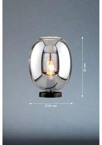 Czarna lampa stołowa ze szklanym kloszem (wysokość 27 cm) Nayla – Fischer &amp; Honsel