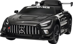 AIYAPLAY Samochód elektryczny Mercedes, samochód na siedzenie dla dzieci, bateria 12V, światła LED, funkcja muzyczna, klakson, 3-8 lat, czarny