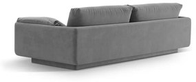 Jasnoszara aksamitna sofa 220 cm Torino – Micadoni