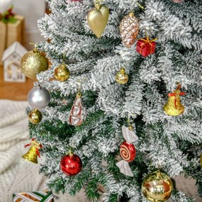 HOMCOM Sztuczna Choinka 225 cm Sosna Olowkowa z Puchem, 738 Gałązek do Wnętrz | Aosom PL