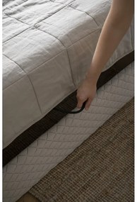 Beżowe tapicerowane łóżko dwuosobowe ze schowkiem i stelażem 140x200 cm Sleepy Luna – Miuform