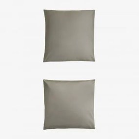 Pack 2 Poszewek Na Poduszki Z Satyny 300 Nitek Sampras Awokado & 60 X 60 Cm - Sklum