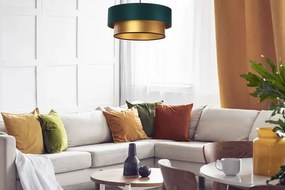 Złoto-zielona lampa wisząca glamour z abażurem - S417 Zeros