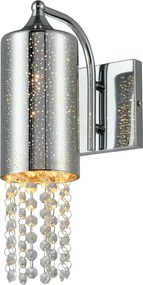 Srebrny kinkiet z kryształkami w stylu glamour - N61 G2-Z96