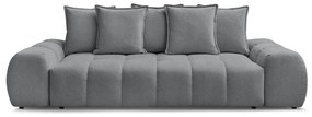 Ciemnoszara rozkładana/ze schowkiem sofa z tkaniny szenilowej 278 cm Everest – Bobochic Paris