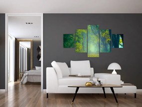 Obraz drogi wysadzanej drzewami (125x70 cm)