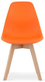 Pomaranczowe krzesło KITO z bukowymi nogami