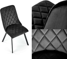 Pikowane krzesło do jadalni z tkaniny velvet K450